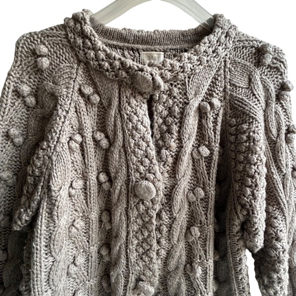 ALPS Acrylic & Lambswool Cable Cardigan Sweater Sz M - Picture 3 of 8